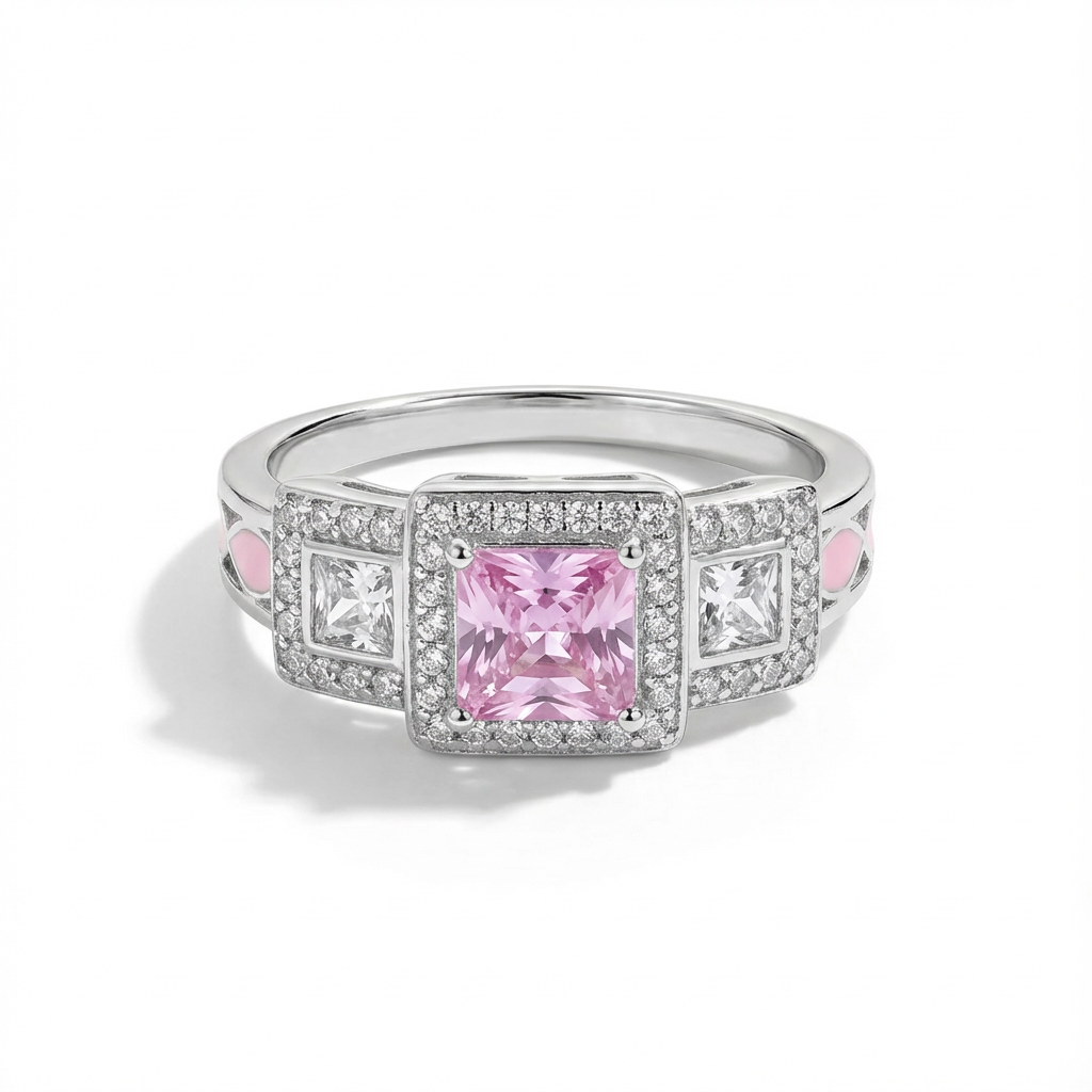 Rose Quartz Aurora Radiance Ring