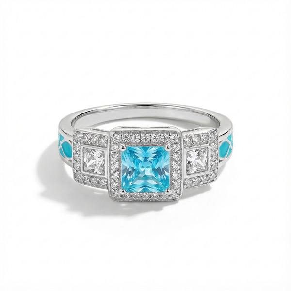 Aquamarine Aurora Radiance Ring