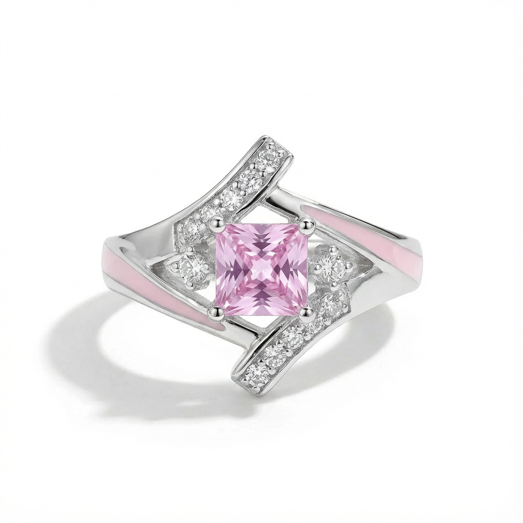 Rose Quartz Milky Way Kiss Ring