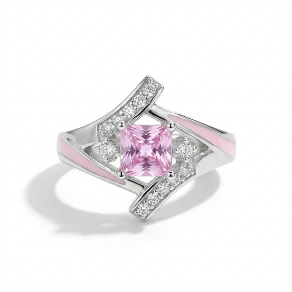 Rose Quartz Milky Way Kiss Ring