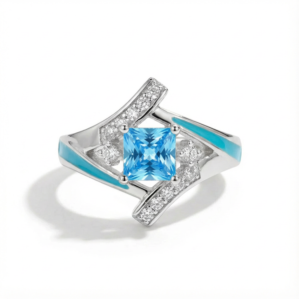 Aquamarine Milky Way Kiss Ring