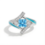 Aquamarine Milky Way Kiss Ring