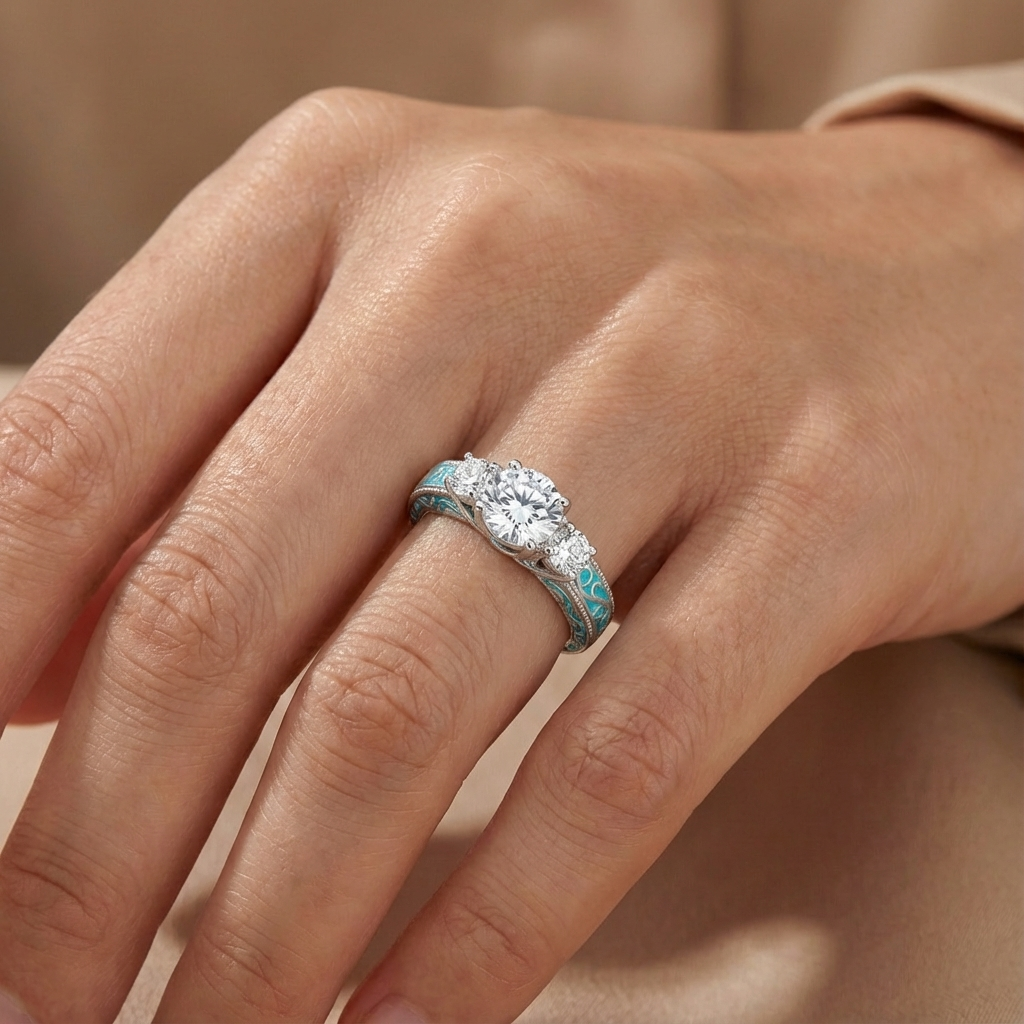 Moissanite Trinity Grace Ring