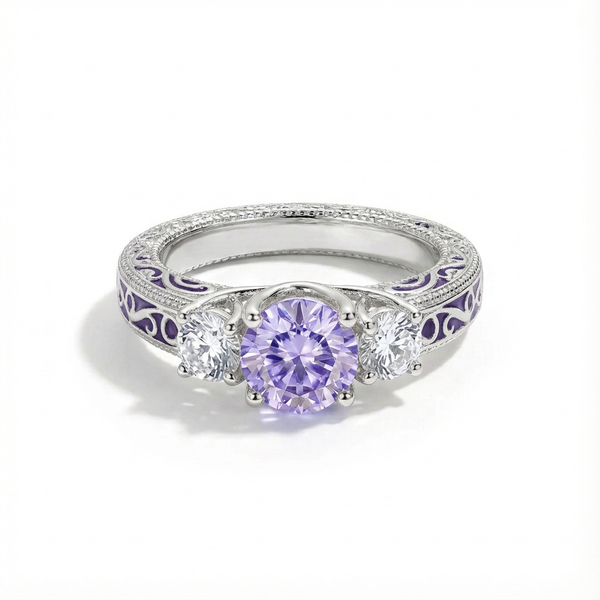 Amethyst Trinity Grace Ring