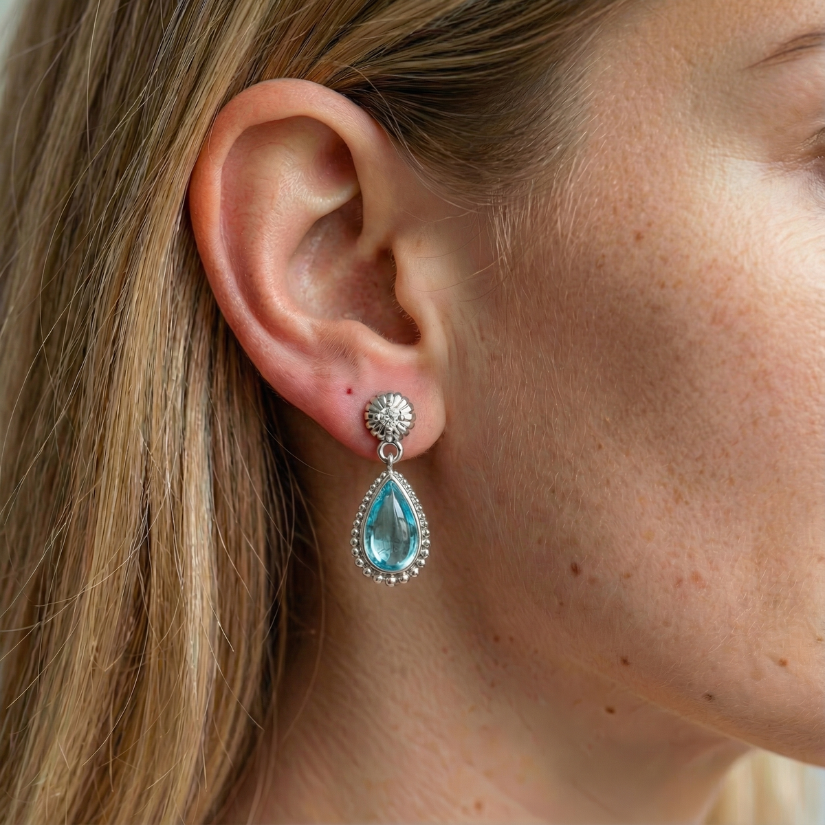 Aquamarine Dewdrop Earrings