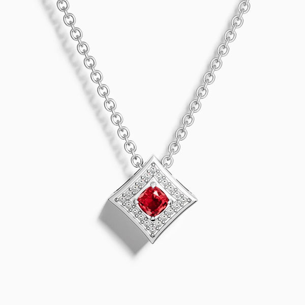 Square-Cut Gemstone Necklace
